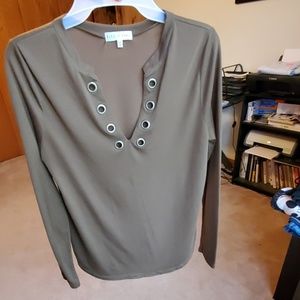 Fitz + Eddi olive green long sleeve tunic size M